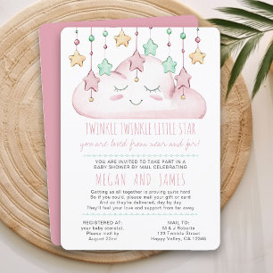 Twinkle Twinkle Gedicht Mädchen Baby Shower per Po Einladung