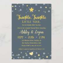Twinkle Twinkle Gender Reveal Dusche Einladung