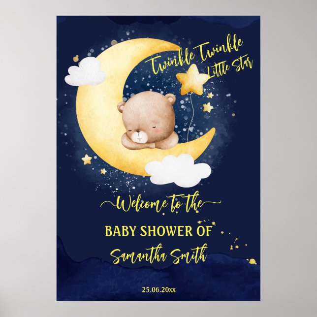 Twinkle twinkle kleine Stern Babydusche Empfang Poster (Vorne)