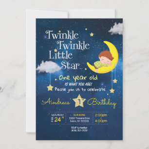 Twinkle Twinkle Kleiner Stern Erster Geburtstag Ei Einladung