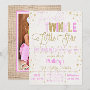 Twinkle Twinkle Little Star 1. B'day Einladung
