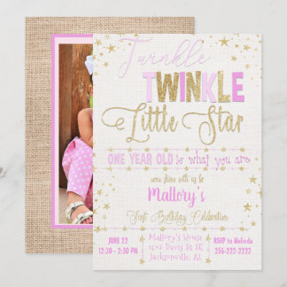 Twinkle Twinkle Little Star 1. B'day Einladung