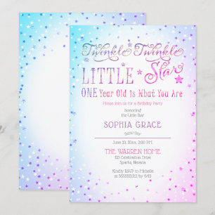 Twinkle Twinkle Little Star 1. Geburtstag Party Einladung