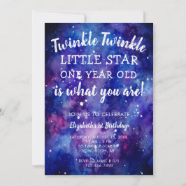 Twinkle Twinkle Little Star 1. Geburtstagsgalaxie  Einladung