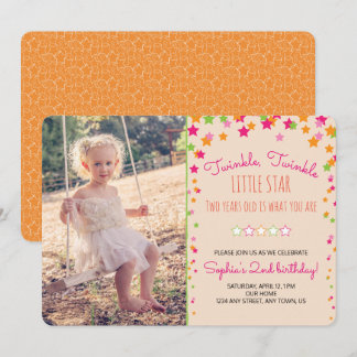 Twinkle Twinkle Little Star 2 Geburtstag Einladung