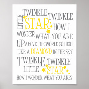 TWINKLE TWINKLE LITTLE STAR-8X10 KUNSTDRUCK-GELB POSTER