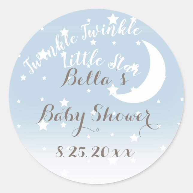 Twinkle Twinkle Little Star Autocollants Bleus (Devant)