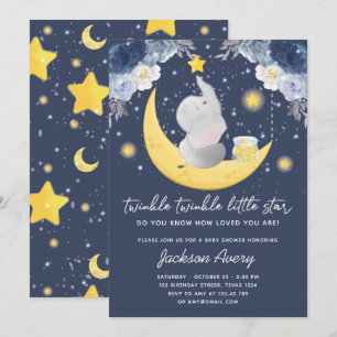 Twinkle Twinkle Little Star Baby Babydusche Einladung