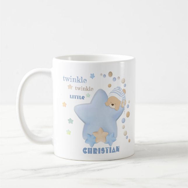 Twinkle Twinkle Little Star Baby Boy Teddy Bear Kaffeetasse (Links)