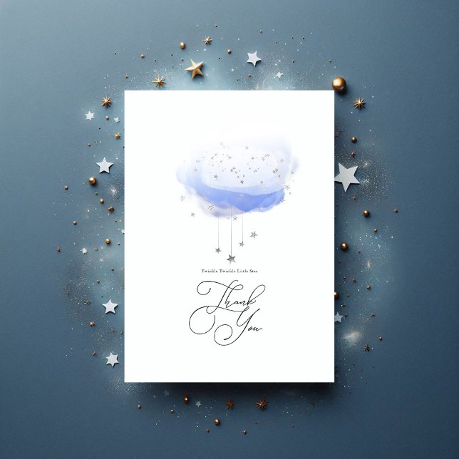 Twinkle Twinkle Little Star Baby Dusche Dankeskarte (Twinkle Twinkle Little Star Baby Shower Thank You Card)