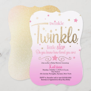 Twinkle Twinkle Little Star Baby Dusche Einladung