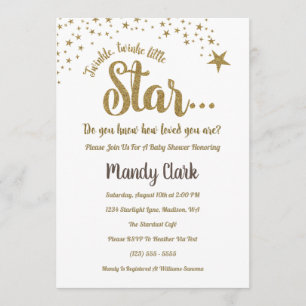 Twinkle Twinkle Little Star Baby Dusche Einladung