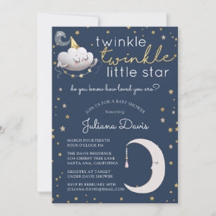 Twinkle Twinkle Little Star Baby Dusche Einladung