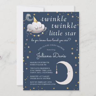 Twinkle Twinkle Little Star Baby Dusche Einladung