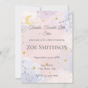 Twinkle Twinkle Little Star Baby Dusche Einladung