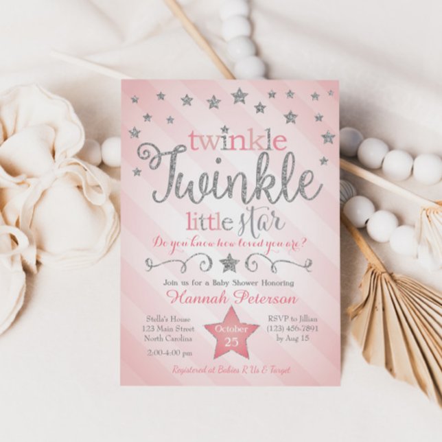 Twinkle Twinkle Little Star Baby Dusche Einladung (Von Creator hochgeladen)
