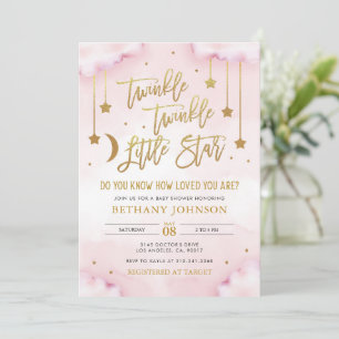 Twinkle Twinkle Little Star Baby Dusche Einladung