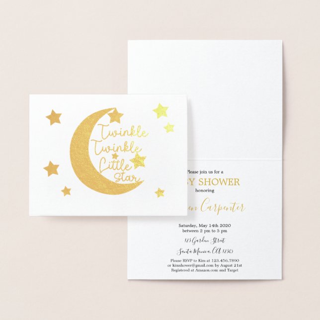 Twinkle Twinkle Little Star Baby Dusche Folienkarte (Anzeige)