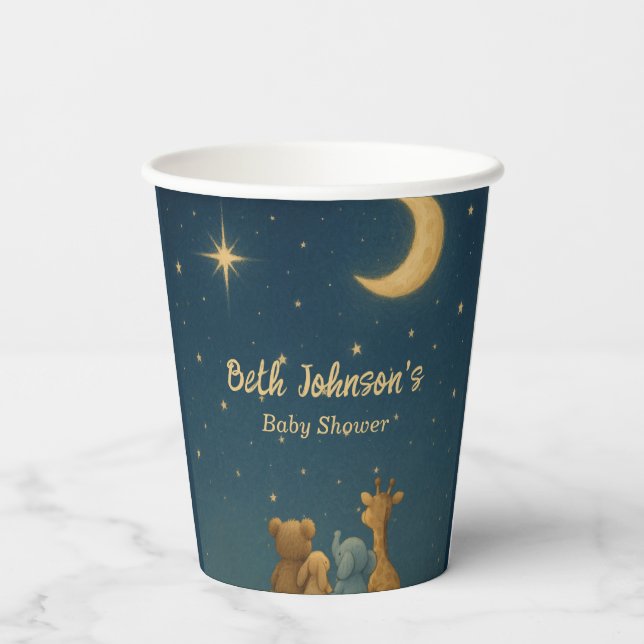 Twinkle Twinkle Little Star Baby Dusche Pappbecher (Rückseite)