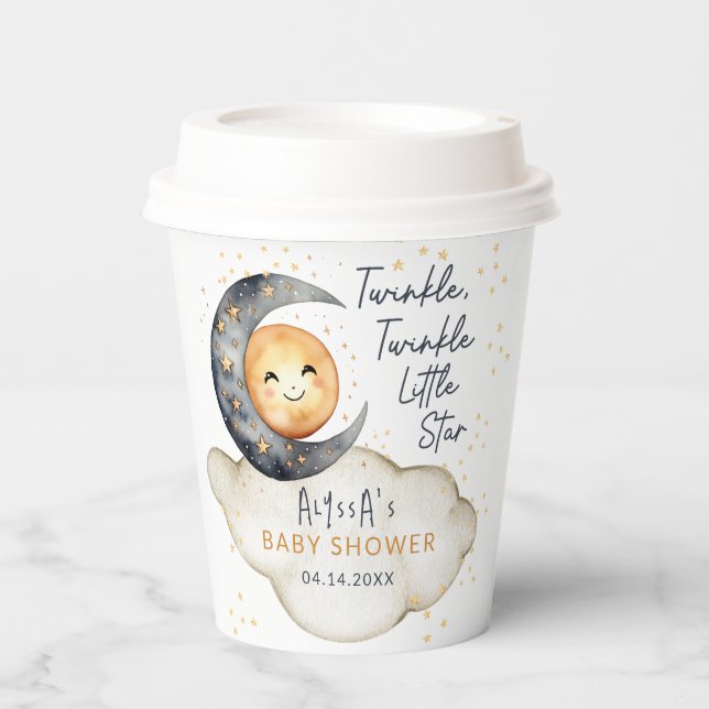 Twinkle Twinkle Little Star Baby Dusche Pappbecher (Vorderseite)