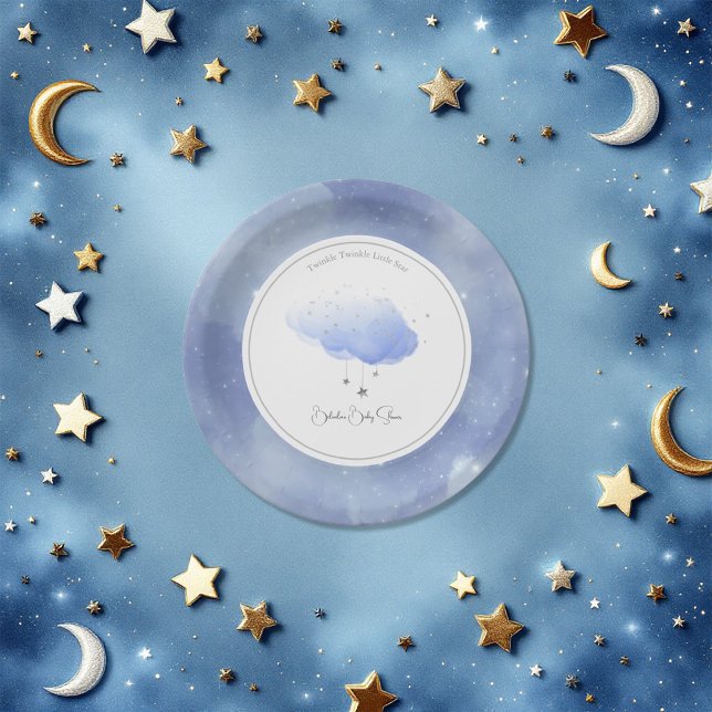 Twinkle Twinkle Little Star Baby Dusche Pappteller (Twinkle Twinkle Little Star Baby Shower Paper Plates)