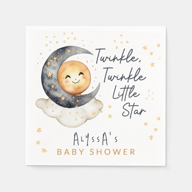 Twinkle Twinkle Little Star Baby Dusche Serviette (Vorderseite)