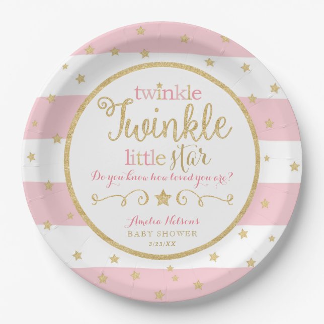 Twinkle Twinkle Little Star Baby Dusche Teller (Vorderseite)