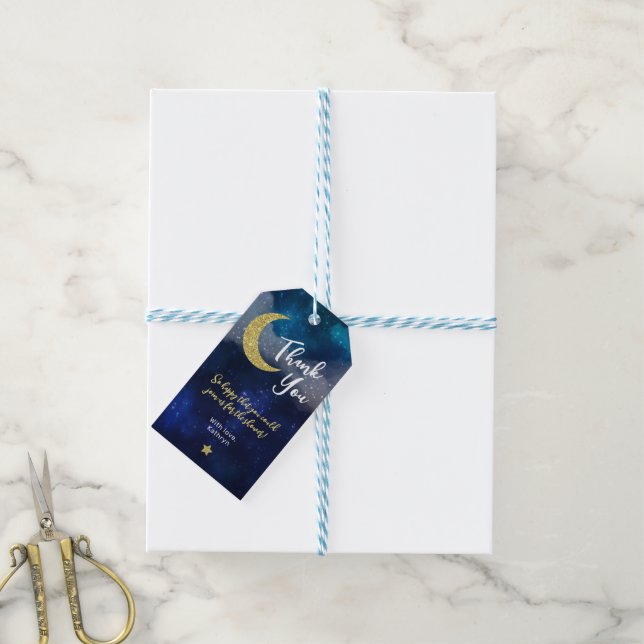 Twinkle Twinkle Little Star Baby Dusche Vielen Dan Geschenkanhänger (Mit Garn)