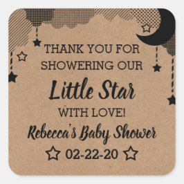 Twinkle Twinkle Little Star Baby Dusche Vielen Dan Quadratischer Aufkleber