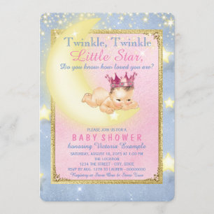Twinkle Twinkle Little Star Baby Girl Shower Einladung