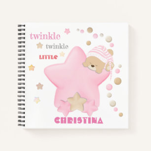 Twinkle Twinkle Little Star Baby Girl Teddy Bear N Notizbuch