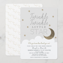 Twinkle Twinkle Little Star Baby Gray Baby Dusche Einladung