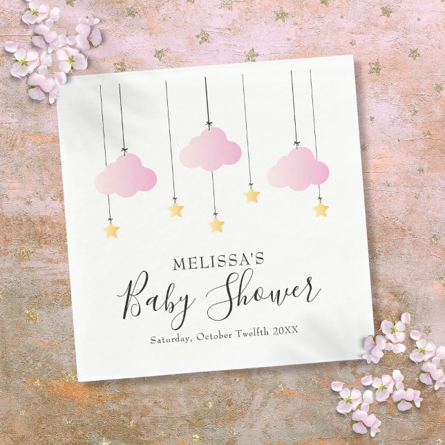 Twinkle Twinkle Little Star Baby Shower Girl Pink Serviette (Twinkle Twinkle Little Star Baby Shower Girl Pink Napkins)