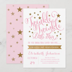 Twinkle Twinkle Little Star Baby shower Invitation