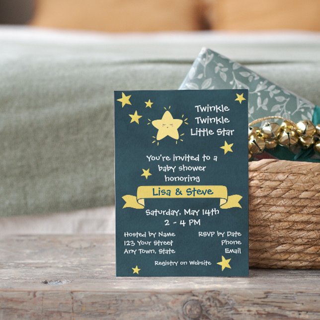 Twinkle Twinkle Little Star Baby shower Invitation (Créateur téléchargé)