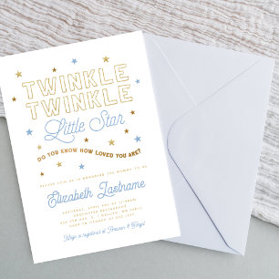 Twinkle Twinkle Little Star Baby shower Invitation