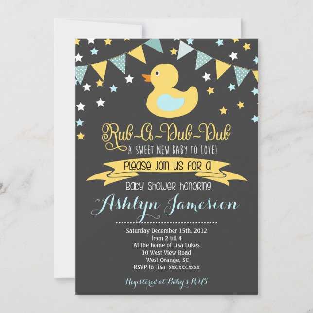 Twinkle Twinkle Little Star Baby shower INvitation (Devant)