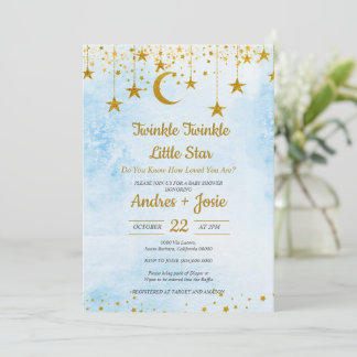 Twinkle Twinkle Little Star Baby Shower Invitation Einladung