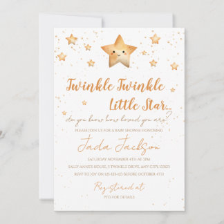 Twinkle Twinkle Little Star Baby Shower Invitation Einladung