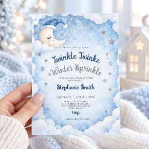 Twinkle Twinkle Little Star Baby Shower Junge Einladung