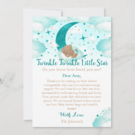 Twinkle Twinkle Little Star Bear Baby Dusche Dankeskarte