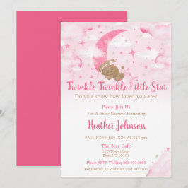 Twinkle Twinkle Little Star Bear Baby Dusche Einladung