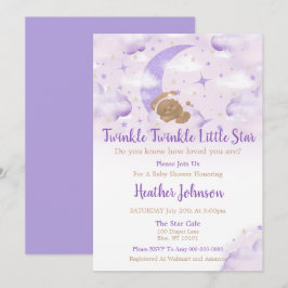 Twinkle Twinkle Little Star Bear Baby Dusche Einladung