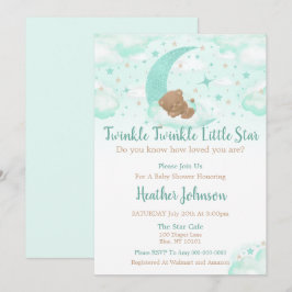 Twinkle Twinkle Little Star Bear Baby Dusche Einladung