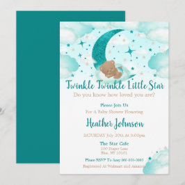 Twinkle Twinkle Little Star Bear Baby Dusche Einladung