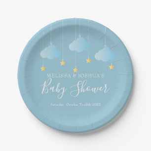Twinkle Twinkle Little Star Blue Baby Boy Dusche Pappteller