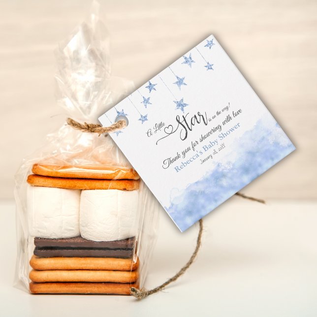 Twinkle Twinkle Little Star Blue Boy Baby Shower Geschenkanhänger (Von Creator hochgeladen)