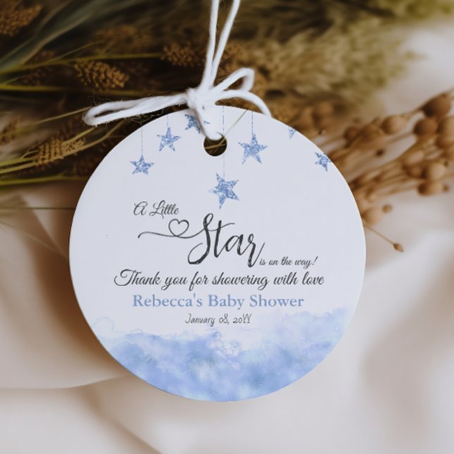 Twinkle Twinkle Little Star Blue Boy Baby Shower Geschenkanhänger (Von Creator hochgeladen)