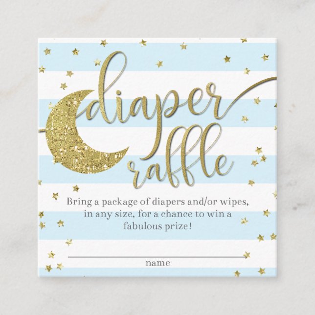 Twinkle Twinkle Little Star Blue Diaper Raffle Begleitkarte (Vorderseite)