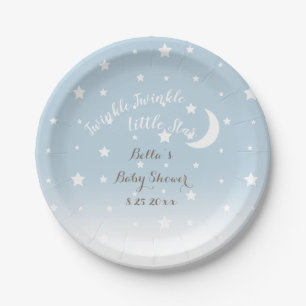 Twinkle Twinkle Little Star Blue Paper Plate Pappteller